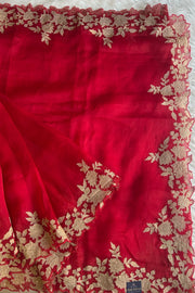 Kora Silk Saree Applique Border Work 5818 03 (PRE ORDER)