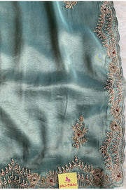 Sea Blue Kanchi Tissue Saree 5526 03