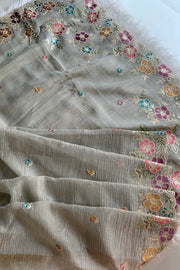 Crush Tissue Organza Floral Saree 5773 04