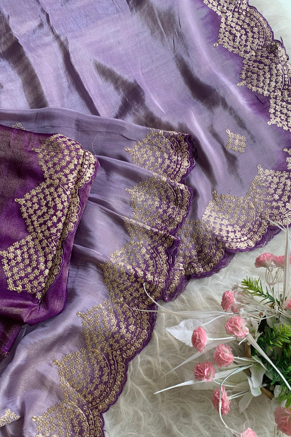 Lavender Tissue Saree 5700 13