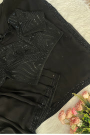 Black Soft Tissue Saree 5164 03