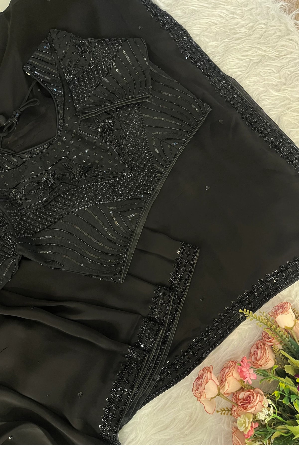 Black Soft Tissue Saree 5164 03