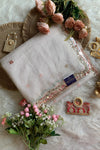 White Crush Organza Saree 5851 02