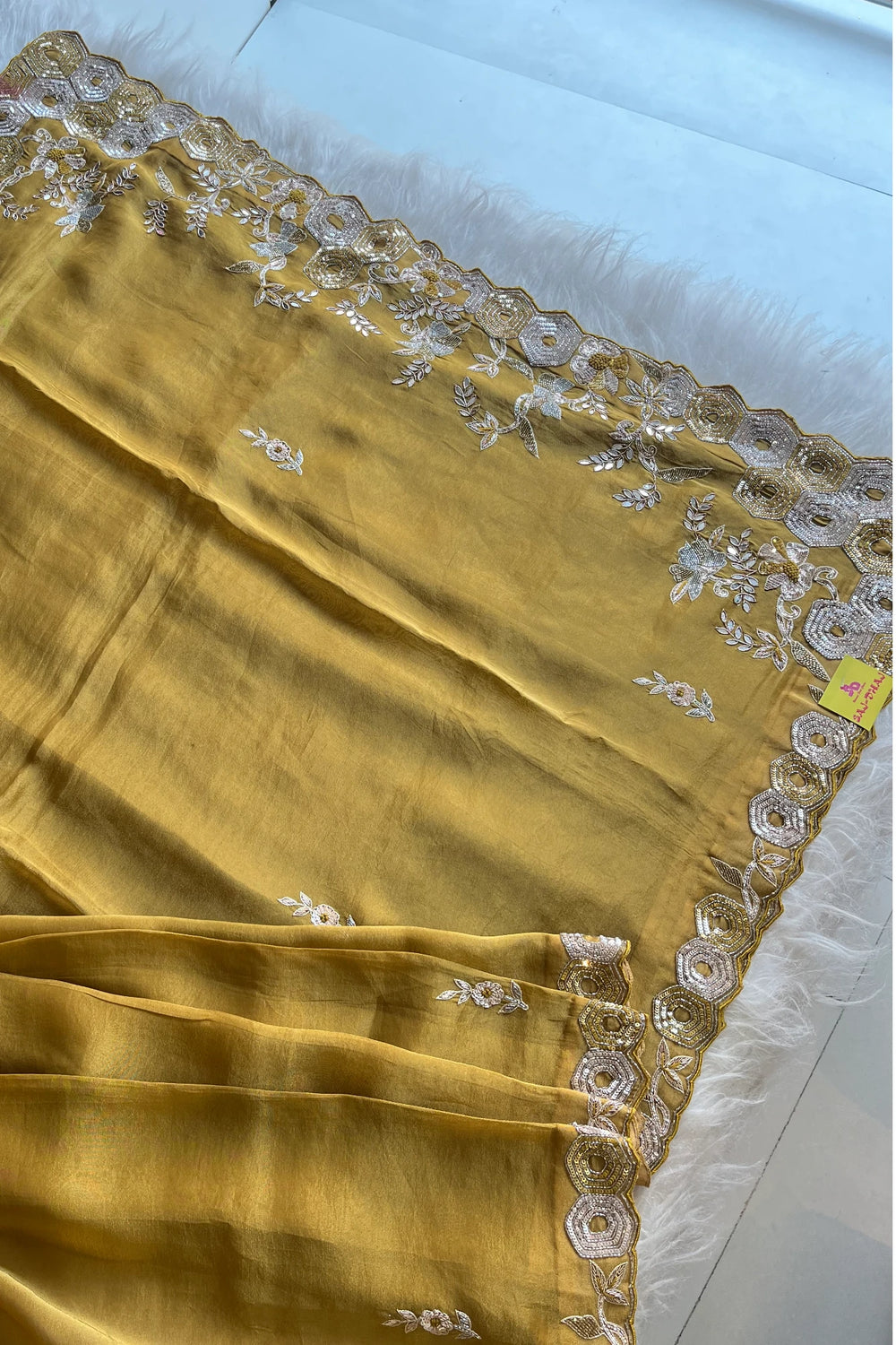 Yellow Tissue Designer Saree 5760 01