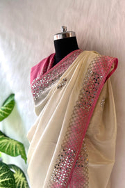 Shaded Border Saree with Mirror Work 5077-06