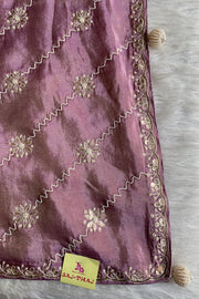 Lilac Gota Embellished Tissue Saree 5659 12