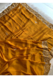 Mustard Habutai Silk Saree 5765 06