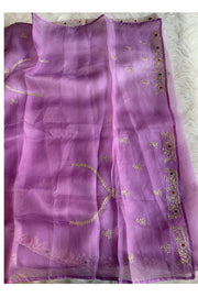 Ombre Lilac Kora Organza Saree 5847 01