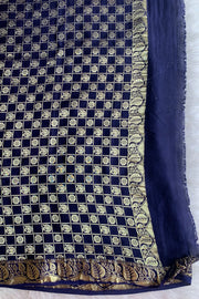 Blue Modal Silk Ajrak Saree 5236 08