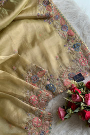 Appliue Tissue Organza Saree 5786 12