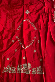 Red Crepe Silk Saree 5666 14