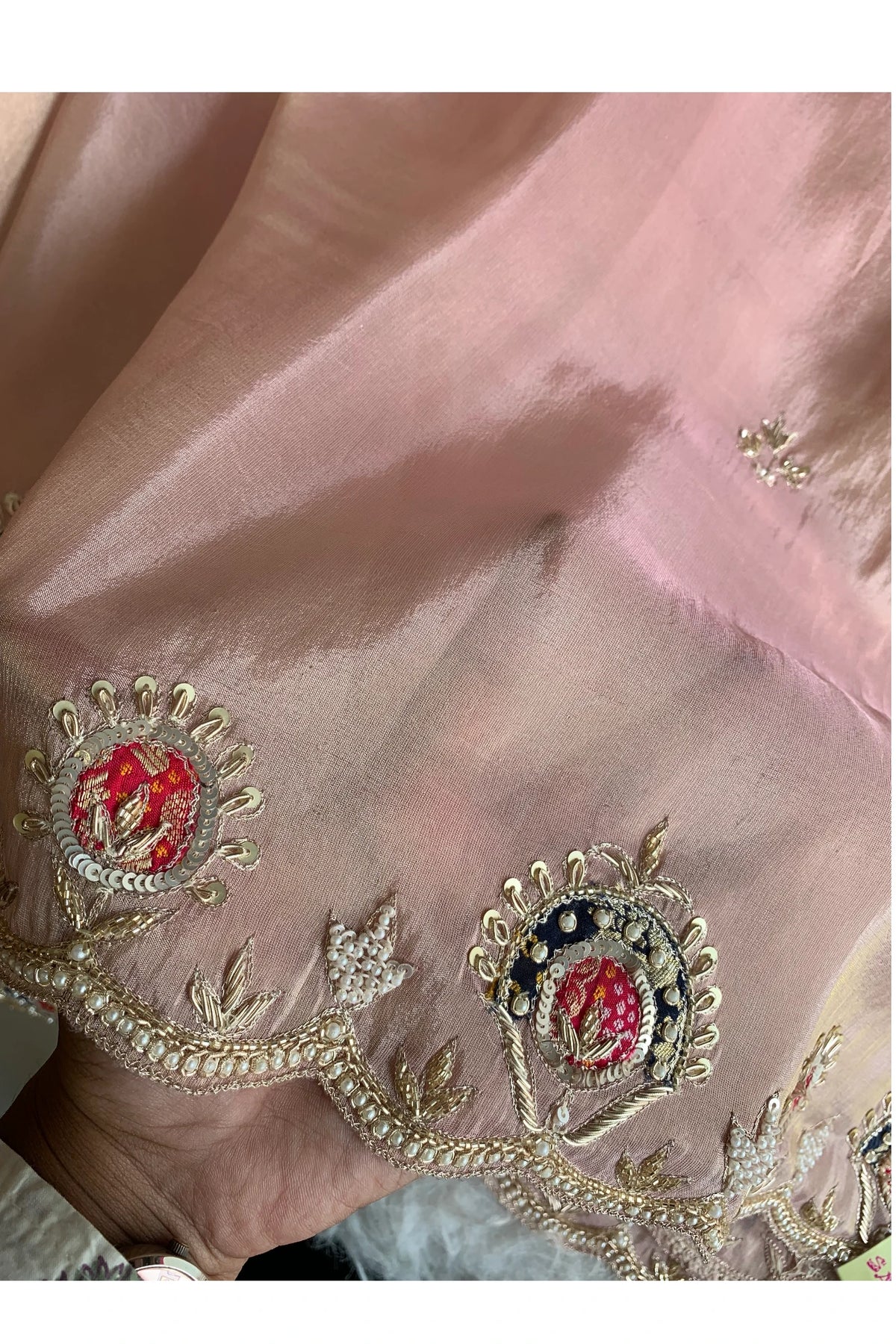 Peach Tissue Silk Saree 5142 02