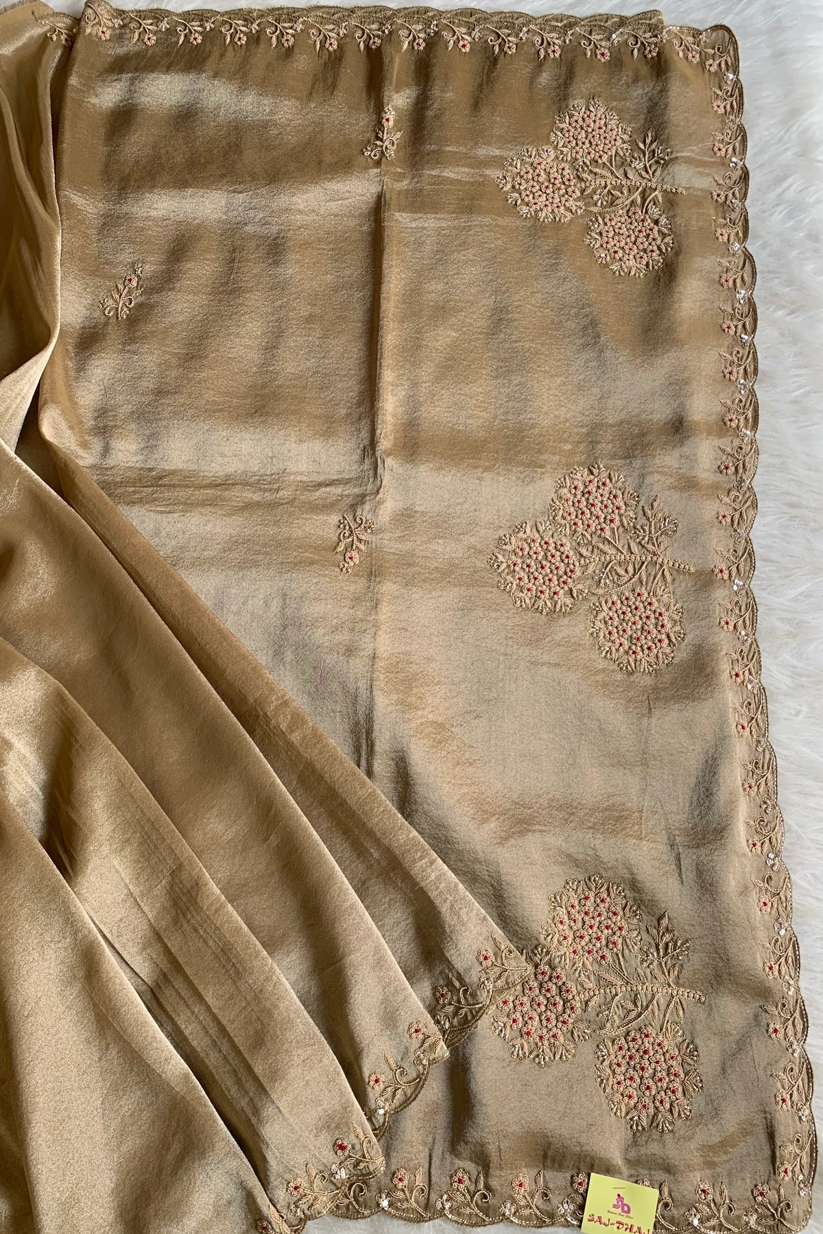 Golden Kanchi Tissue Saree 5640 07