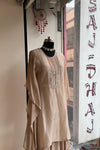 Light Brown Habutai Silk Kaftan Set with Zardosi & Pearl Detailing 5147 11
