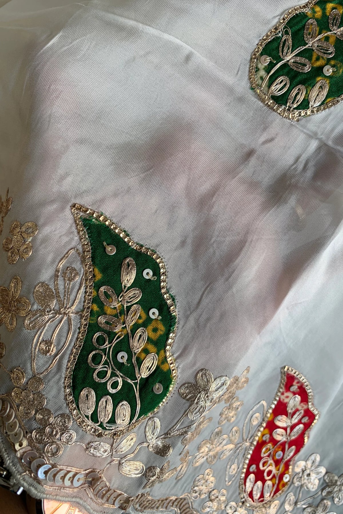 White Pittan Organza Saree 5595 01