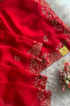 Red Organza Saree 5764 12