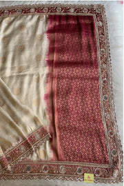 Ivory & Pink Banarasi Saree 5659 05