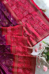 Red & Purple Bandhej Banarasi Saree 5214 06