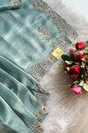 Sea Blue Kanchi Tissue Saree 5526 03