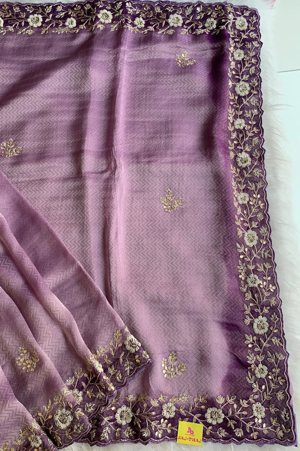 Lilac Shaded Kanchipuram Silk Saree 5675 03