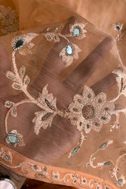 Orange Chinnon Georgette Saree 4201 05