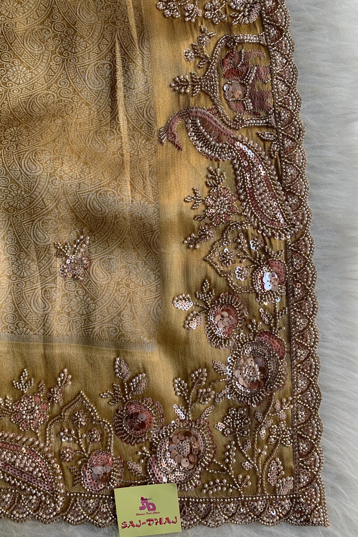 Gold Heavy Elephant Motif Kanchipuram Silk Saree 5775 01