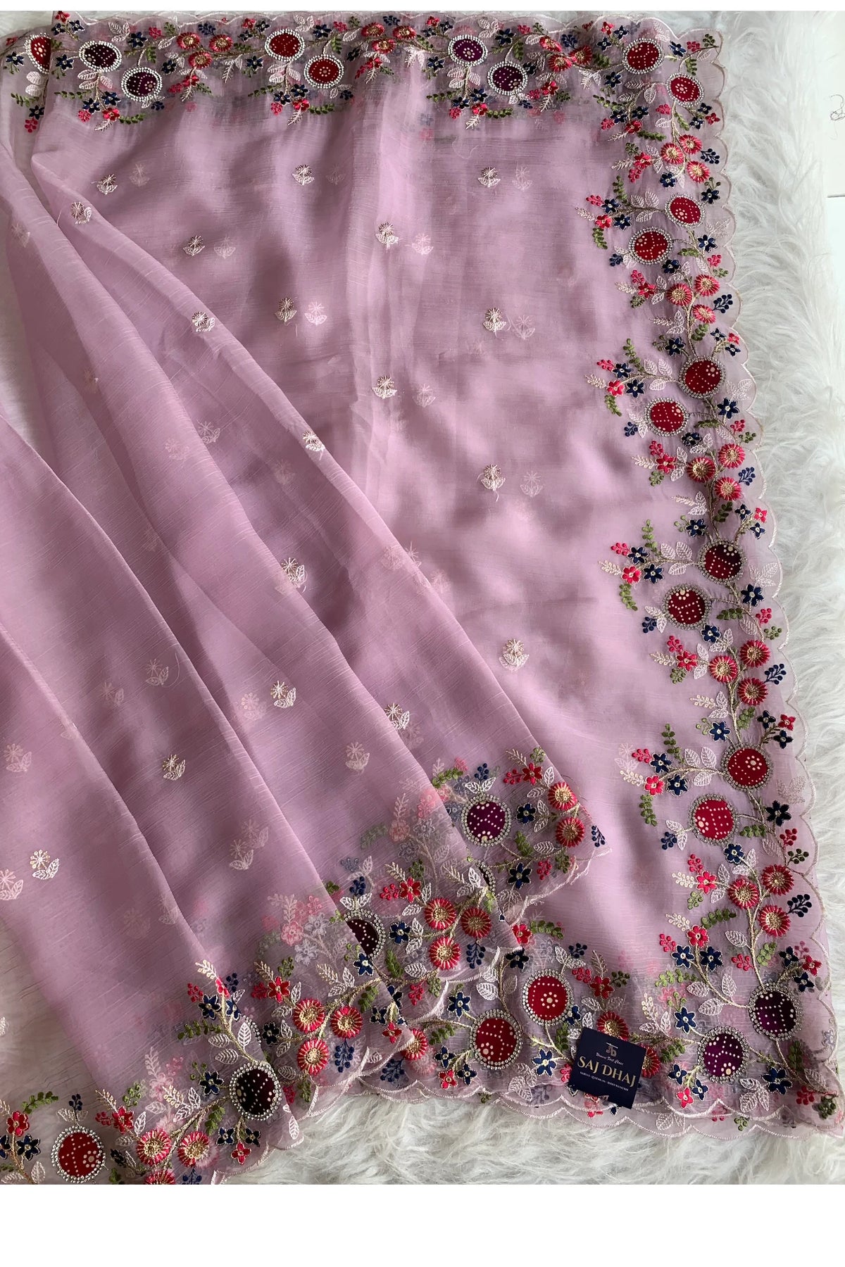 Light Purple Chinnon Saree 5786 14