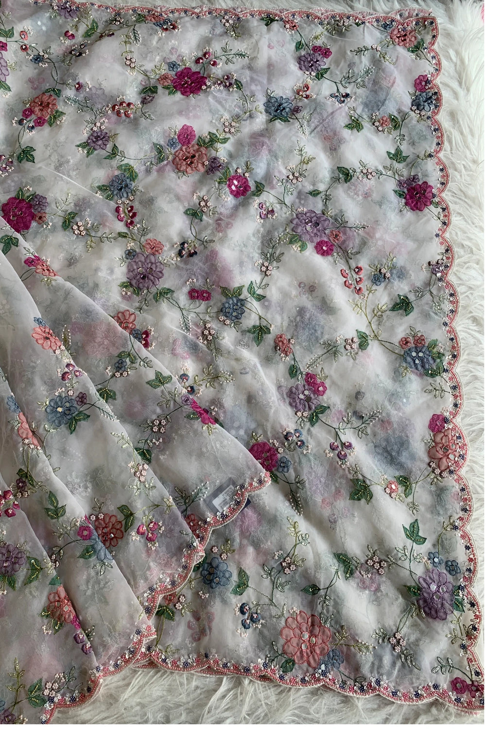 White Organza Saree 5817 01