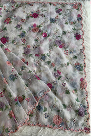 White Organza Saree 5817 01