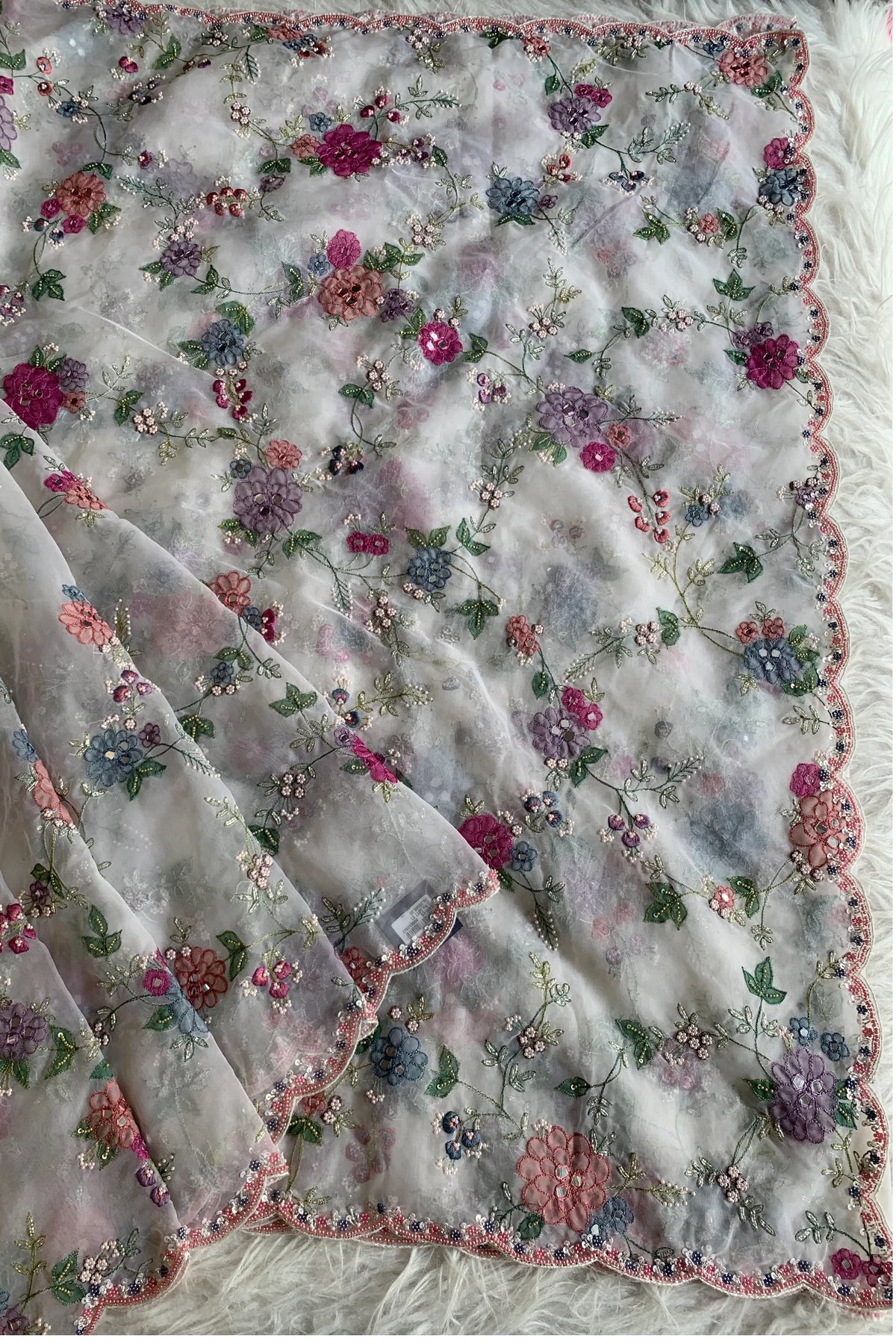 White Organza Saree 5817 01