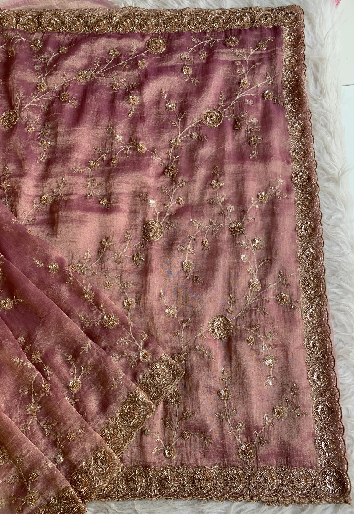 Onion Pink Tissue Saree 5744 01