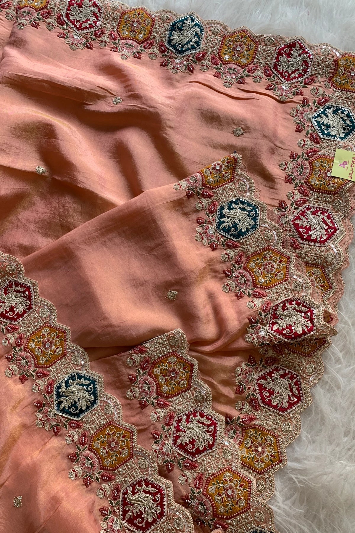 Blush Pink Soft Tissue Saree 5769 08