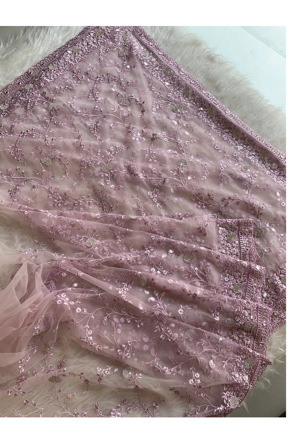 Light Pink Net Saree 5292 15