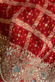 Red Gharchola Gota Patti Saree 5700 16