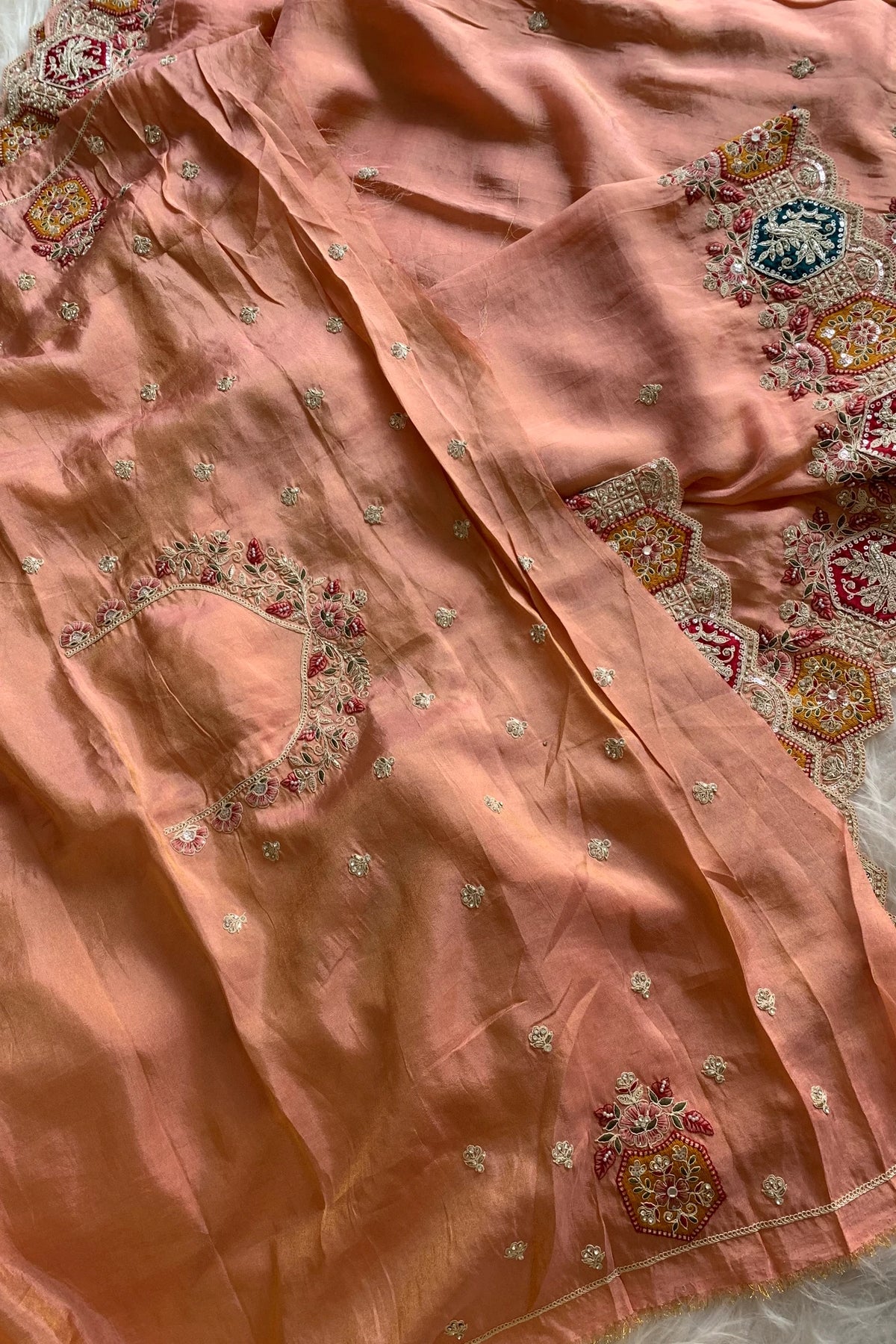 Blush Pink Soft Tissue Saree 5769 08