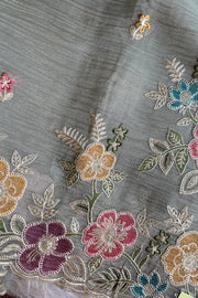Crush Tissue Organza Floral Saree 5773 04