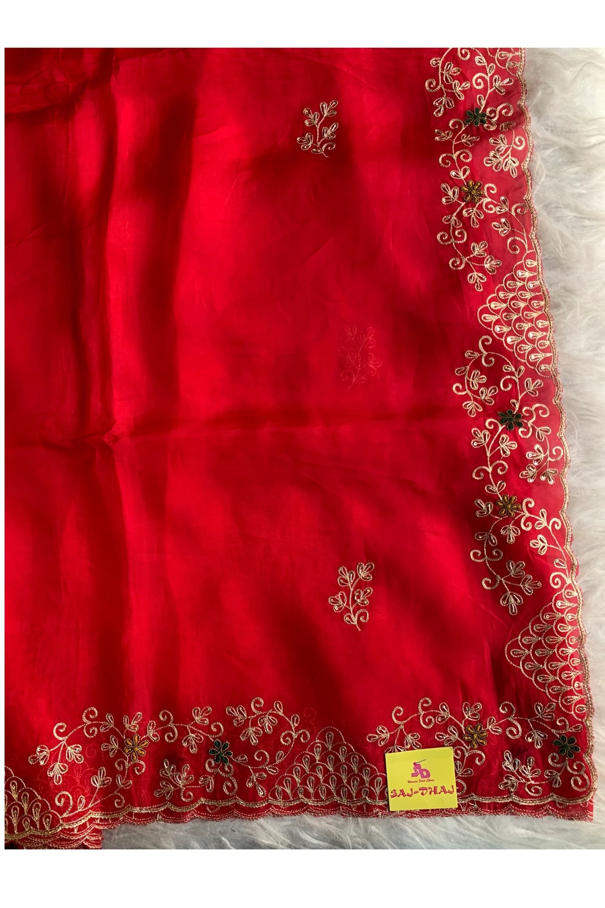 Red Organza Saree 5764 12
