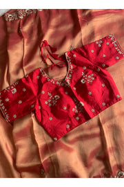 Brick Tissue Silk Saree 5526 02