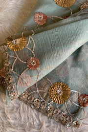 Textured Organza Saree 5851 01