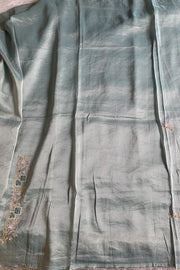 Sea Green Embellished Tissue Saree 5760 01