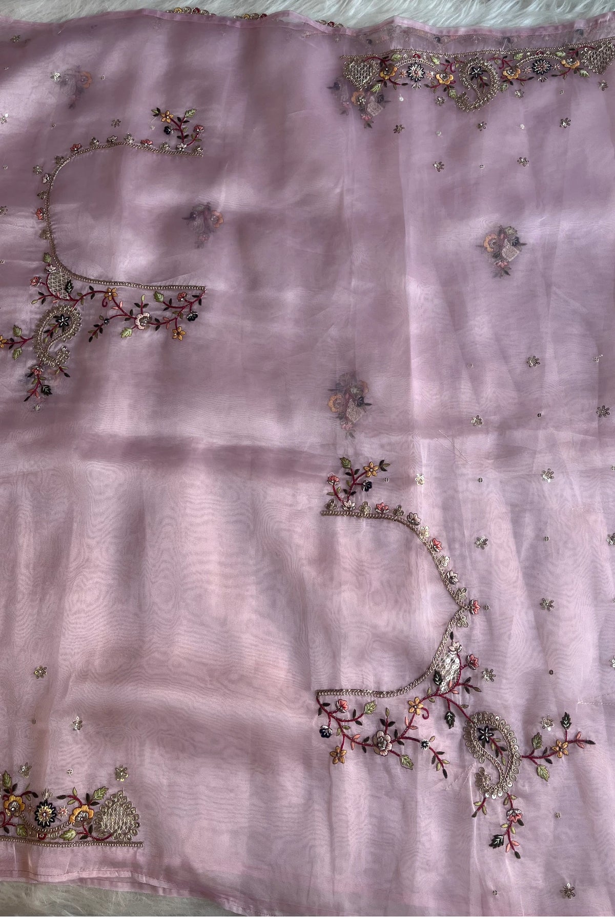 Baby Pink Tissue Organza Saree 5822 02