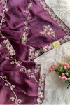 Purple Habutai Silk Saree 4609 06