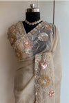Textured Organza Saree 5851 01