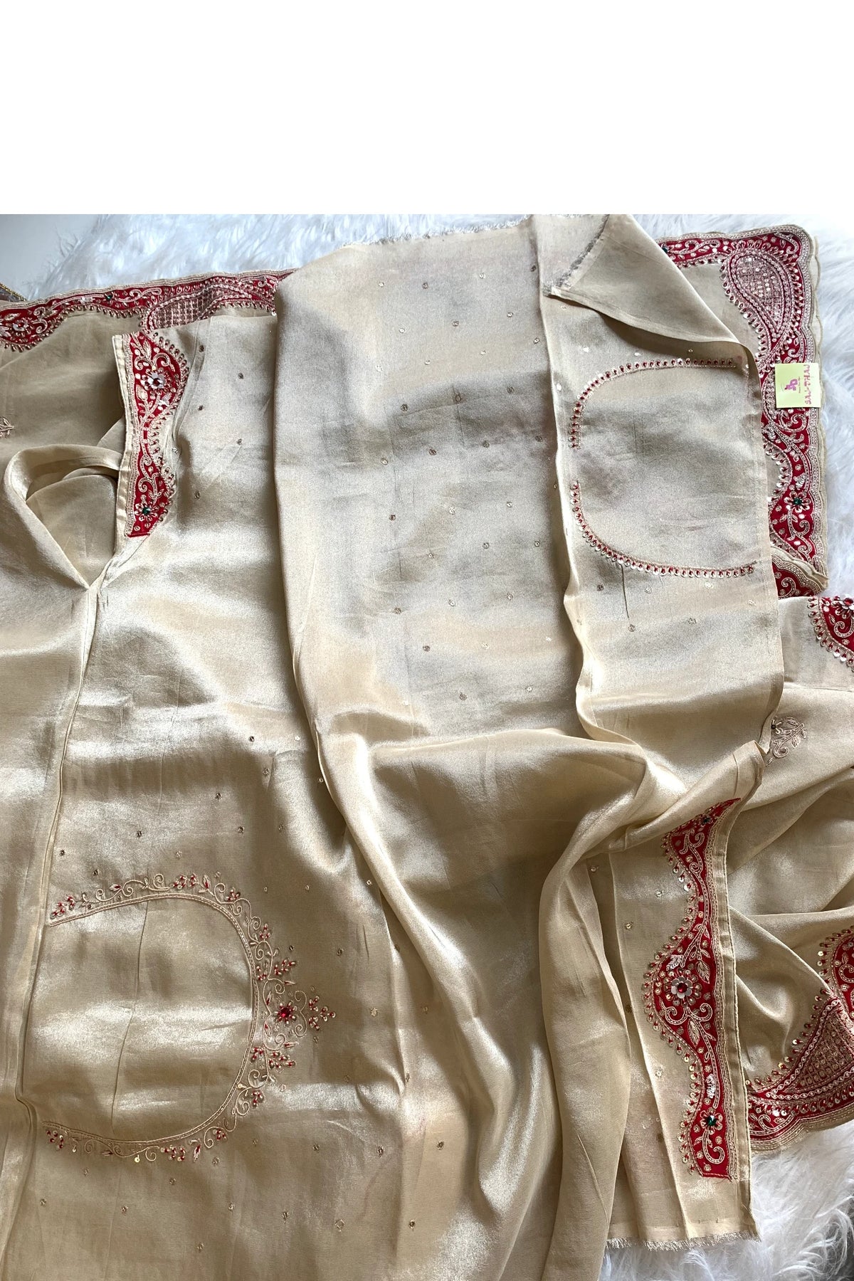 Beige Tissue Saree 5657 12
