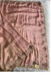 Peach Tissue Silk Saree 5142 02