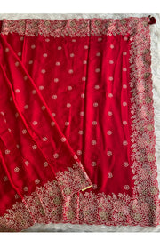 Red Chinnon Georgette Saree 5529 11