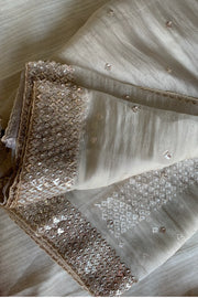 Embellished Butter Organza Saree 5847 01