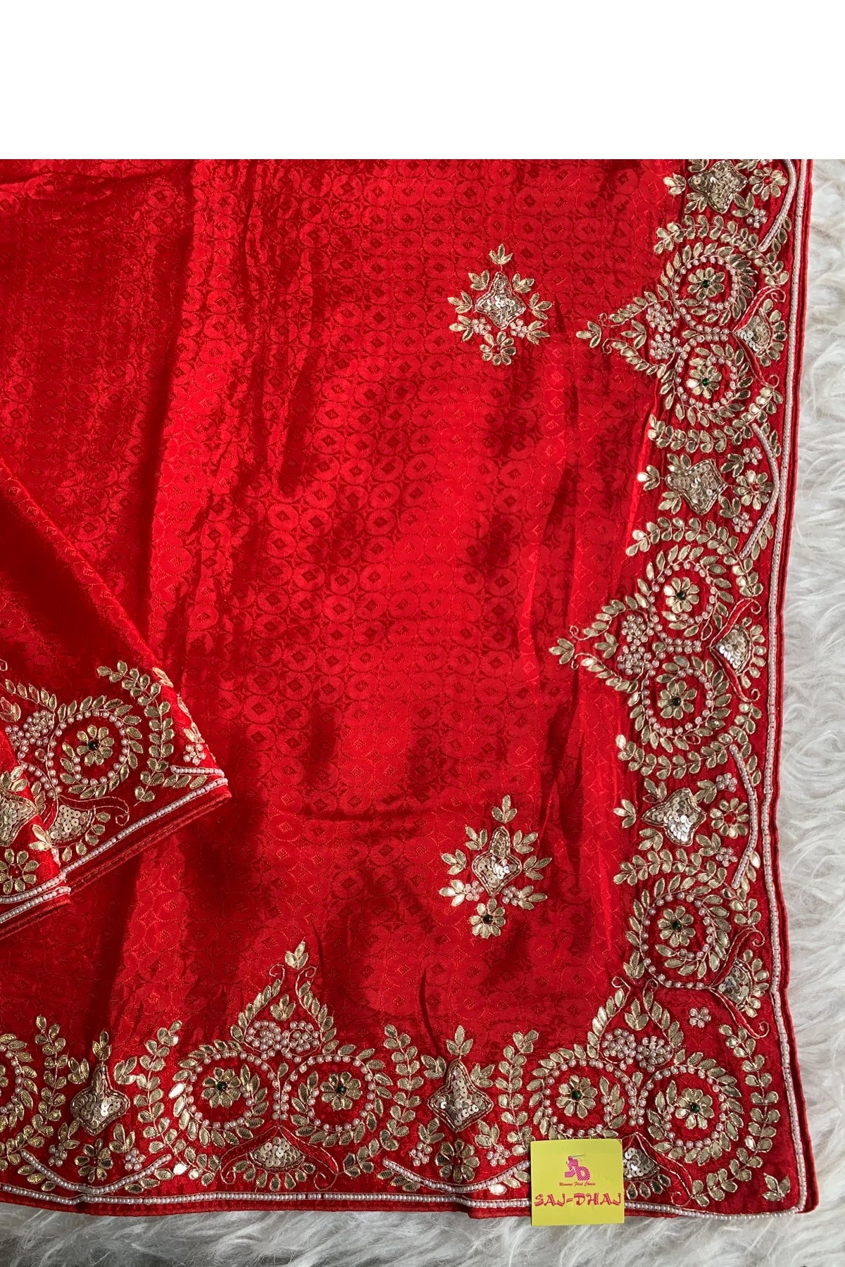 Red Russian Silk Saree 5673 11
