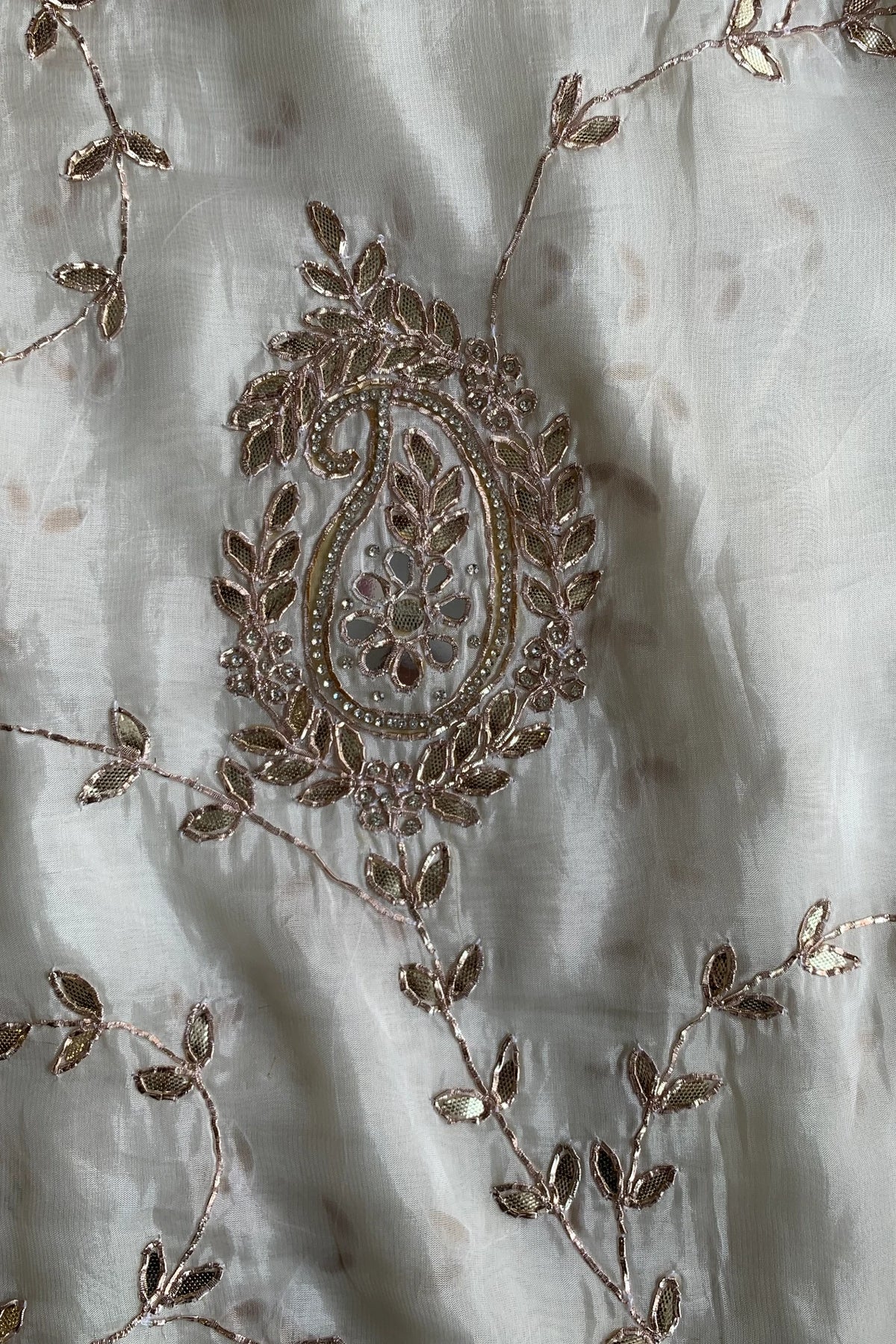 White Habutai Silk Saree 5143 13