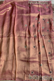 Peachy Pink Tissue Saree 5792 02
